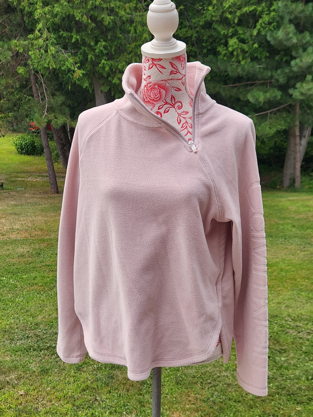 Calvin Klein Light Pink Cowl Half-Zip Fleece Pullover